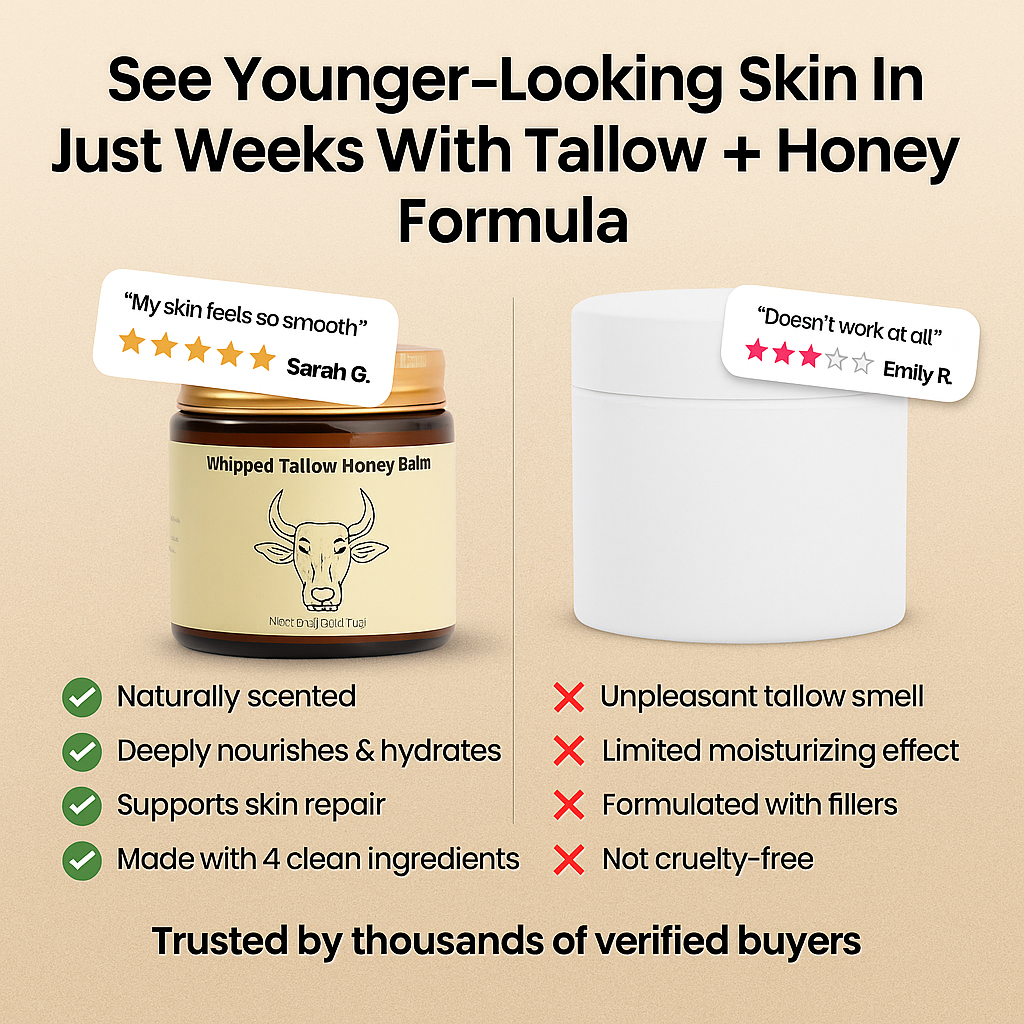 Revive Dry, Sensitive Skin with Pure Grass-Fed Tallow & Honey Balm